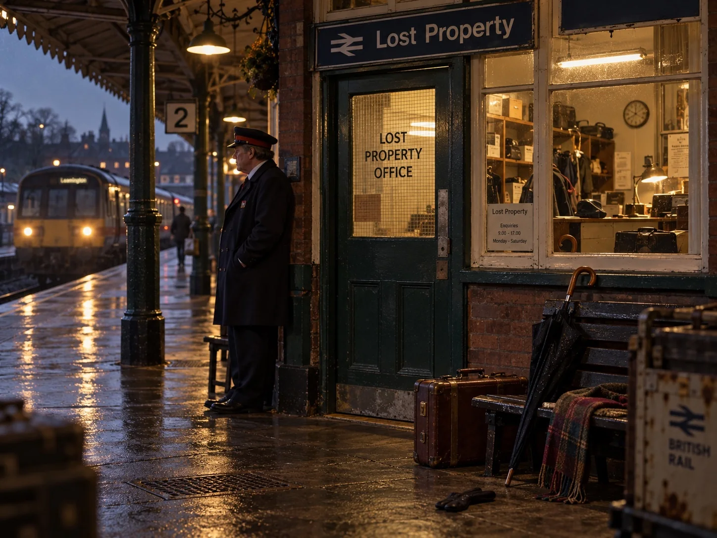 Lost property office on a British railway platform